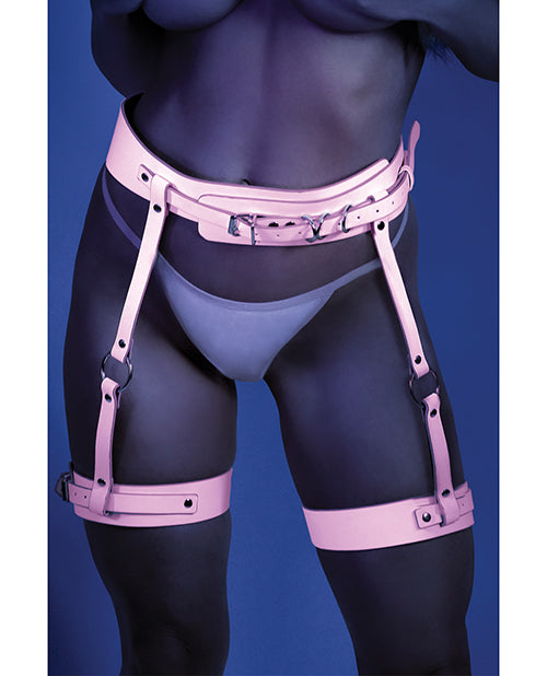 Arnés de pierna atado con brillo rosa claro - featured product image.