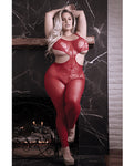 Bodystocking rojo transparente e inolvidable con aberturas