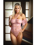 Tease Annabelle Rose Pink Lace Halter Bodysuit