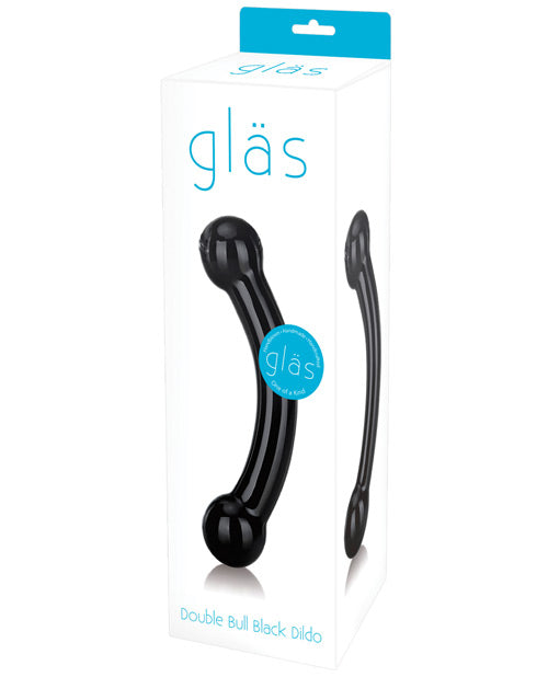 Shop for the Glas Double Bull Glass Dildo - Black: Ultimate Pleasure Elevation at My Ruby Lips