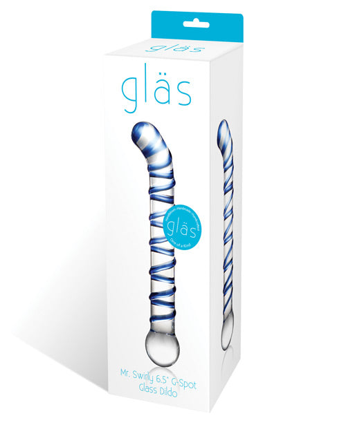 Glas Mr. Swirly Consolador de vidrio con juego de temperatura de 6.5" - featured product image.