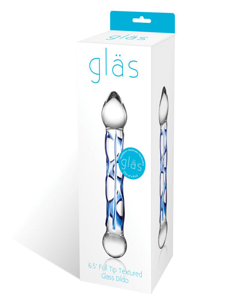 gläs Full Tip Textured Glass Dildo - featured product image.
