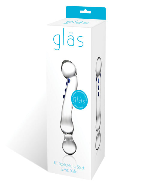 Consolador de vidrio con punto G curvado Glas de 6" - featured product image.