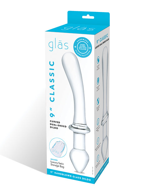 Glas 9 吋經典弧形玻璃假陽具 - featured product image.