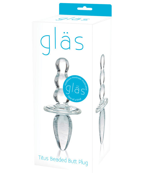 Plug anal de cristal con cuentas Glas Titus: máximo placer y versatilidad Product Image.