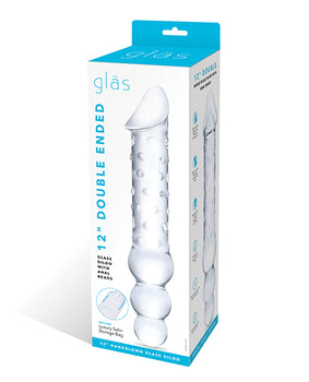 Glas 12" Double Ended Glass Dildo with Anal Beads - Featured Product Image