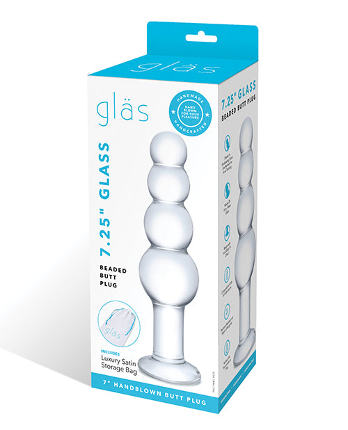 Glas 7.25" Graduated Glass Beaded Butt Plug - featured product image.