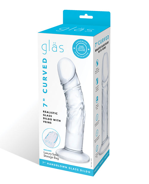 Shop for the Glas 7" Realistic Curved Glass Dildo - Ultimate Pleasure Experience at My Ruby Lips