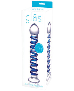 Blue Spiral Glass Dildo: Elegance and Ecstasy Awaits