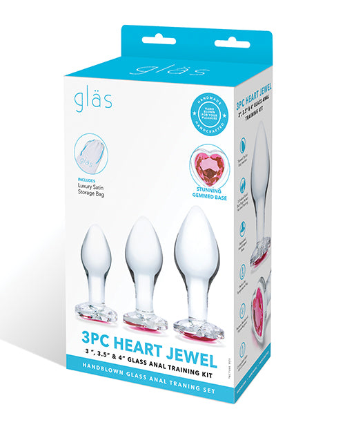 Glas Heart Jewel Anal Training Kit: Luxurious Anal Exploration 🌟 Product Image.