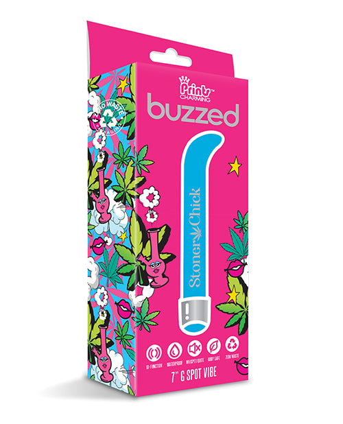 Shop for the Buzzed 7" G-Spot Vibe - Stoner Chick Blue: Curved, Powerful, Sustainable at My Ruby Lips