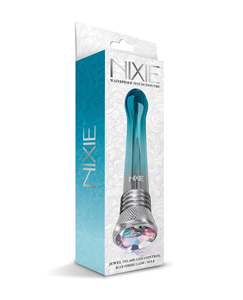Nixie Blue Ombre Glow Waterproof Bulb Vibe - 10 Function Pleasure & Eco-Friendly Product Image.