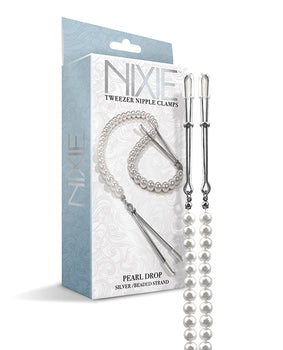 Pinzas para pezones con forma de gota de perlas Nixie de oro rosa - Featured Product Image