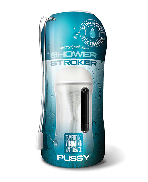 Clear Shower Stroker: Aumento del placer por vibración Product Image.