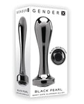 Gender X Black Pearl Plug in Black with Gunmetal Finish & Sparkling Gem