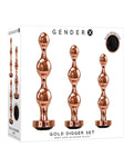 Juego de enchufes de 3 piezas en oro rosa y negro de lujo Gender X