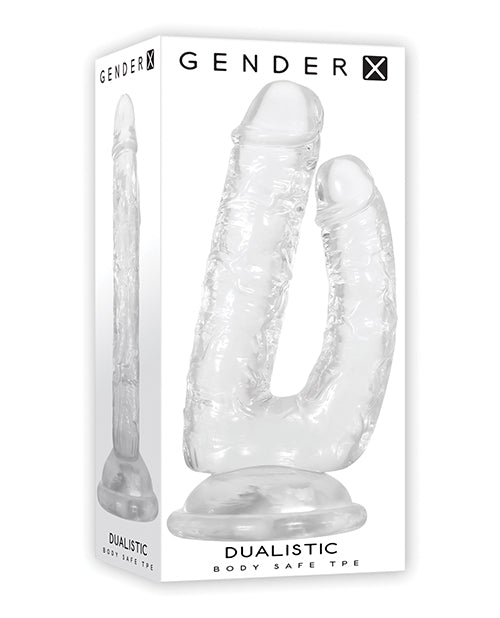Gender X Dualistic Clear Double-Shafted Dildo - featured product image.