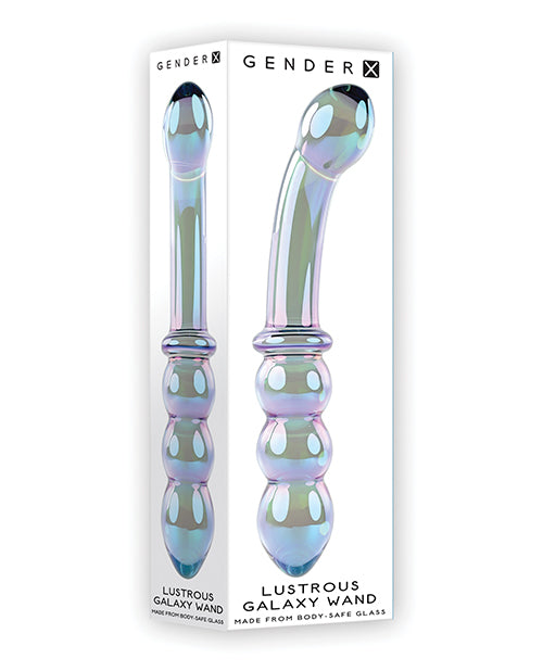 Celestial Green Galaxy Wand Glass Massager by Gender X Lustrous Product Image.