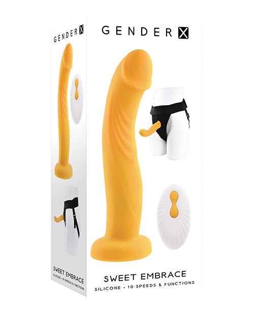 Vibrador con correa y motor dual amarillo Sweet Embrace de Gender X 🌟 - featured product image.