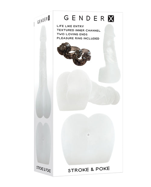 Gender X Stroke &amp; Poke - 透明超彈性透明玩具，附振動環 - featured product image.