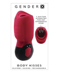 Masajeador vibratorio de succión Gender X Body Kisses - Rojo/Negro: Una sinfonía de placer