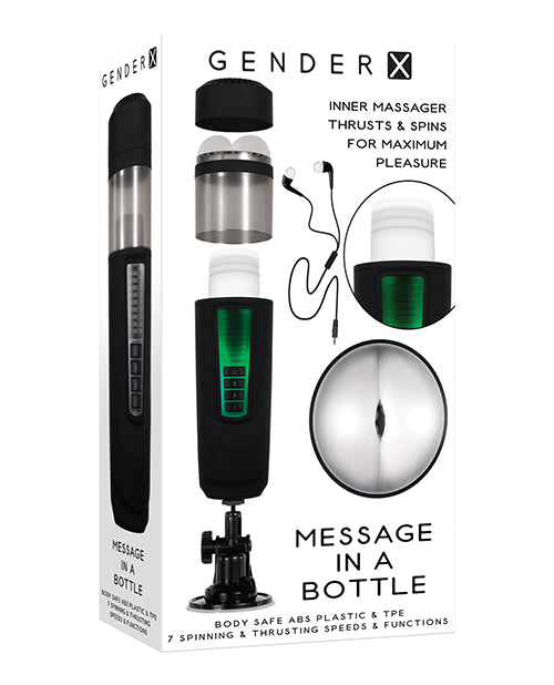 Mensaje de género X en una botella - Black Turbo Thrusting Stroker Product Image.