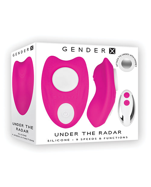 Gender X Under the Radar Remote-Controlled Vibrator - Pink - 9 Speeds - Hands-Free - Body-Safe Product Image.