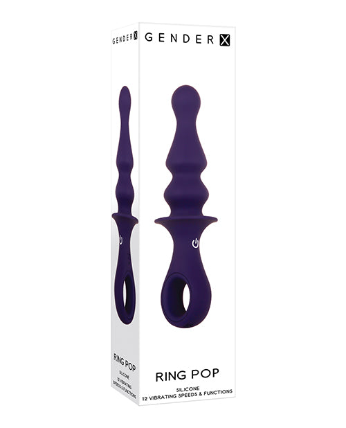 Purple 12-Speed Vibrating Plug: Gender X Ring Pop - featured product image.
