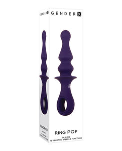 Purple 12-Speed Vibrating Plug: Gender X Ring Pop