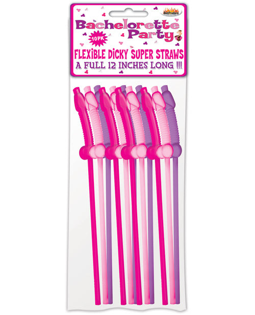 Hott Products Bachelorette Party Flexy Super Straws - Paquete de 10: bebiendo con estilo - featured product image.