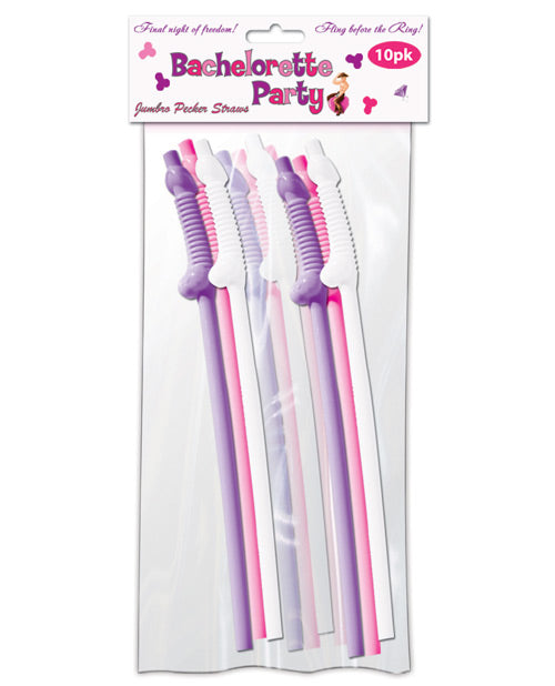 Bachelorette Party Pecker Sipping Straws - Pack Of 10 - featured product image.