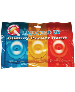 Hott Products Liquored Up Pecker Gummy Rings - Pack of 3