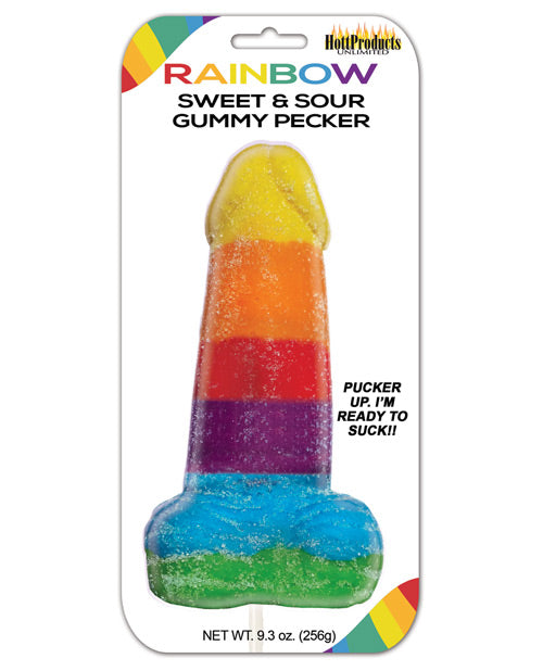 Rainbow Sweet & Sour Jumbo Gummy Cock Pop - featured product image.