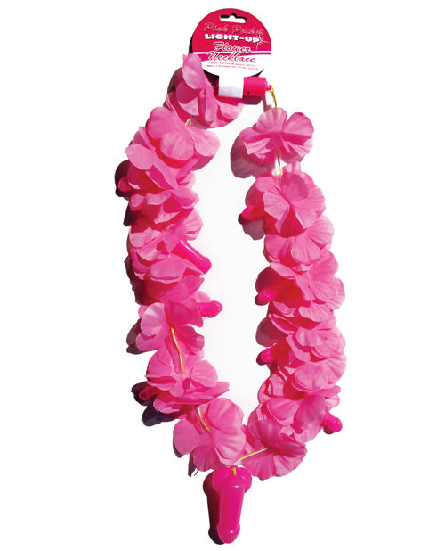 Collar de pecker de flor rosa iluminado con luces intermitentes - featured product image.