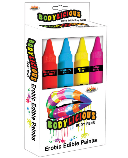 Bolígrafos comestibles Bodylicious - Paquete de 4: kit de delicia sensorial de Hott Products Product Image.