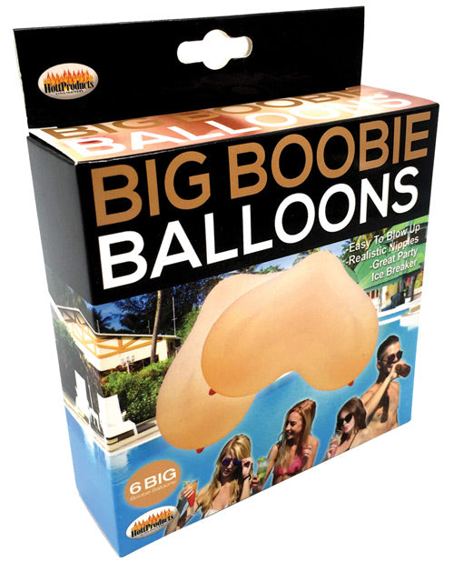 Hott Products Big Boobie 氣球 - 肉盒 6 件 Product Image.