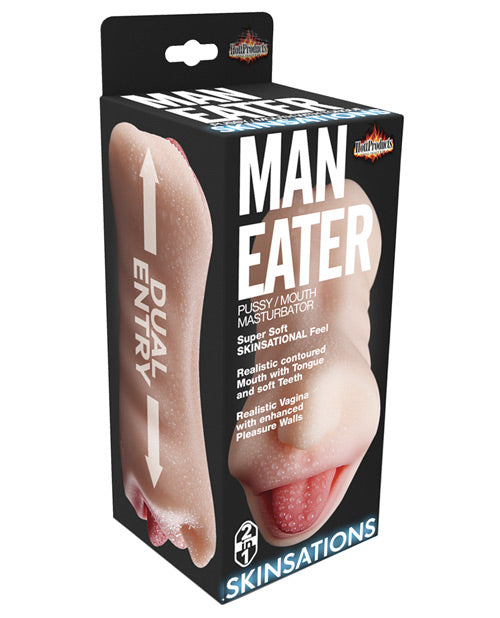 Skinsations Man Eater Masturbador de doble extremo Product Image.