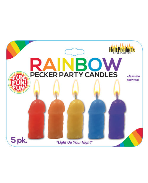 Rainbow Pecker Party Candles - Pack of 5 ðŸŒˆðŸ•¯ï¸ - featured product image.