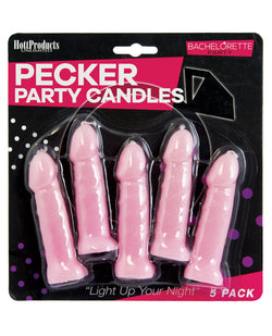 Bachelorette Party Pecker Candles - Pack of 5 in Pink