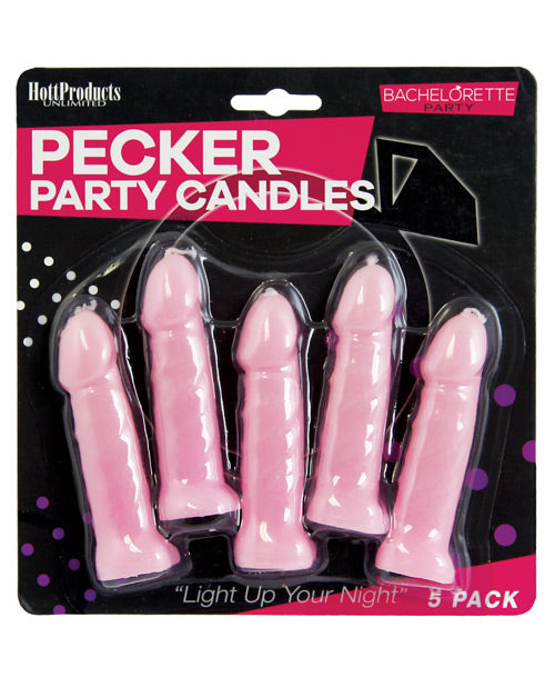 單身派對啄木鳥蠟燭 - 粉紅色（5 件裝） - featured product image.