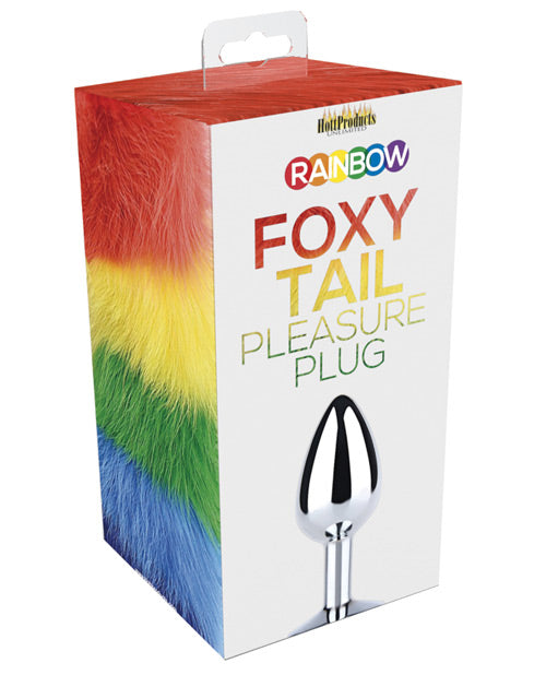 Plug Anal de Acero Inoxidable Rainbow Foxy Tail - featured product image.