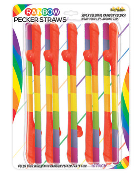 Rainbow Pecker Straws: Pack of 10 - Featured Product Image