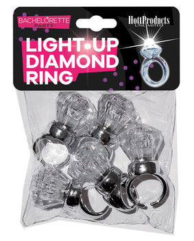 Paquete de 5 anillos de diamantes iluminados para despedida de soltera - Featured Product Image