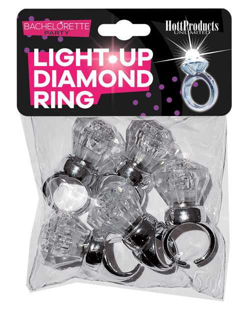Paquete de 5 anillos de diamantes iluminados para despedida de soltera Product Image.