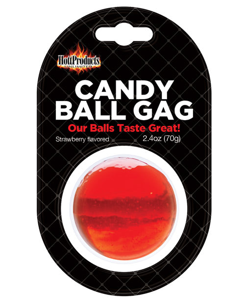 Hott Products Candy Ball Gag - Strawberry 🍓 - Sweet & Sensual Intimate Accessory Product Image.
