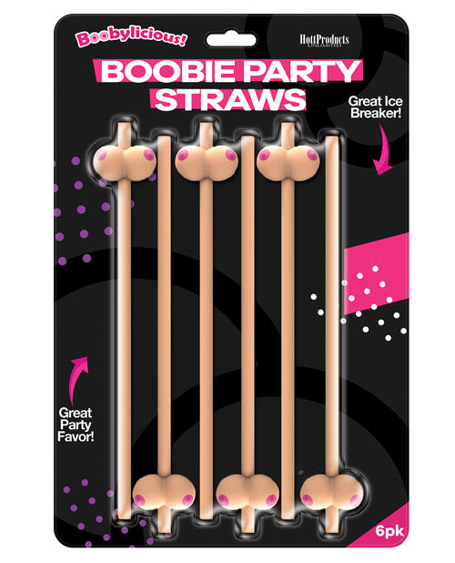Boobylicious Flesh Booby Straws - Pack of 6 - featured product image.