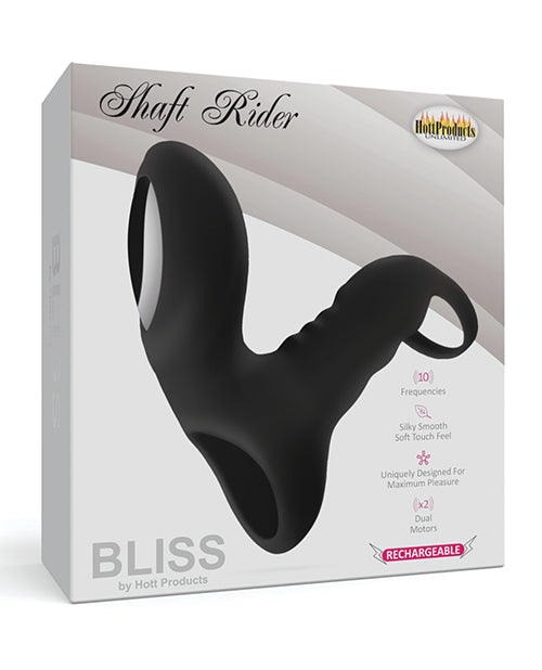 Bliss Shaft Rider: Dual Motor Vibrating Cock Ring 🖤 Product Image.