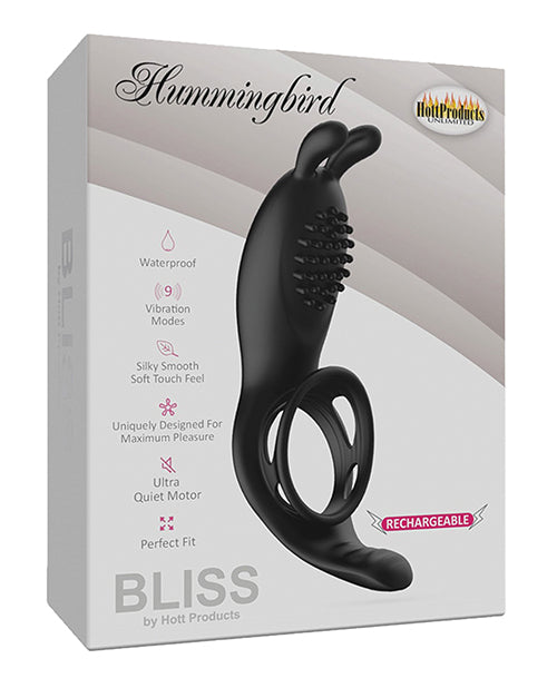 Bliss Hummingbird Vibrating Cock Ring: 9 Modes, Ultra Quiet, Waterproof Product Image.