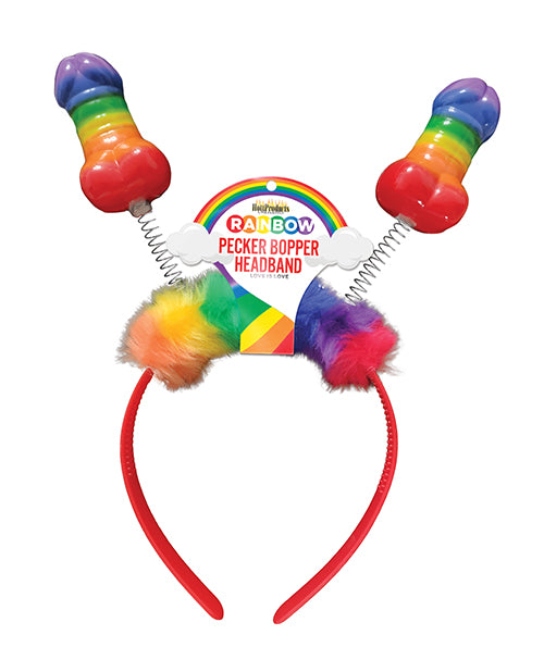Rainbow Pecker Bopper Headband - Fun & Vibrant Party Accessory - featured product image.