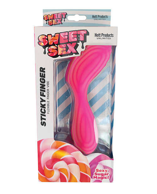 "Sweet Sex Sticky Finger Vibrador de dedo flexible - Magenta" - Máxima experiencia de placer Product Image.